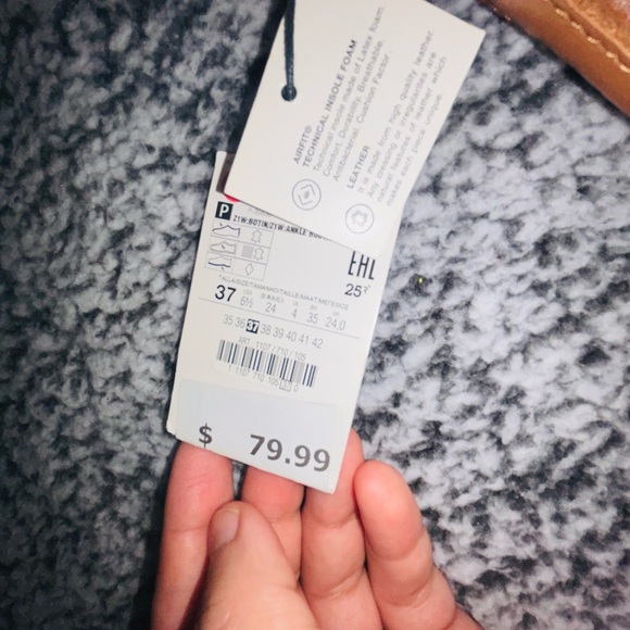 ZARA Tan Leather Ankle Boots - Picture 7 of 10